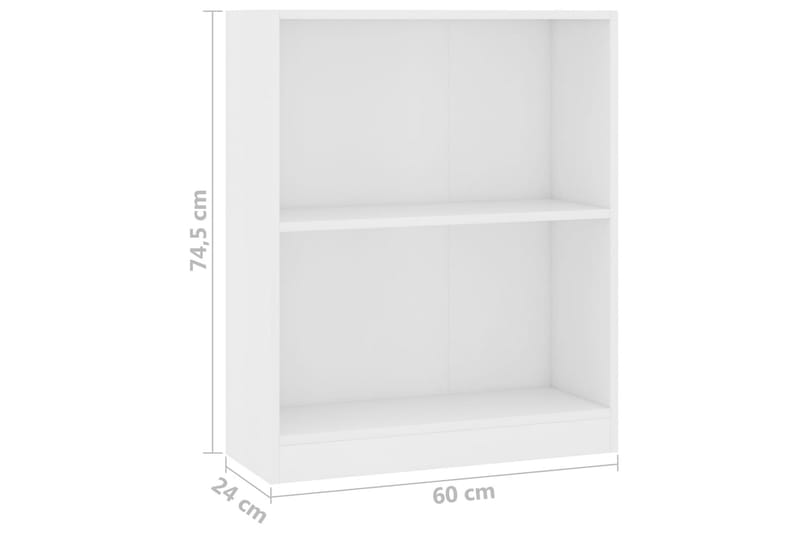 Bokhylla vit 60x24x74,5 cm spånskiva - Vit - Förvaring - Hyllor - Bokhylla