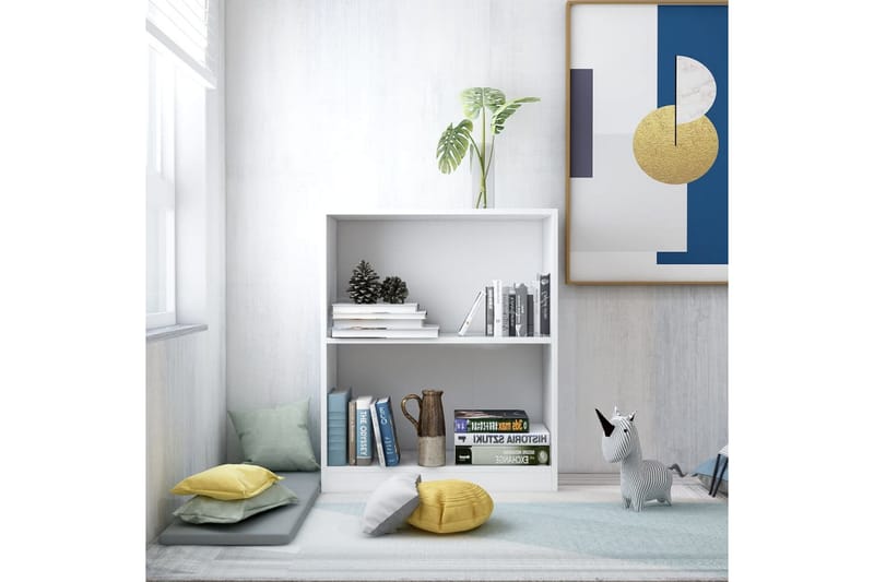 Bokhylla vit 60x24x74,5 cm spånskiva - Vit - Förvaring - Hyllor - Bokhylla