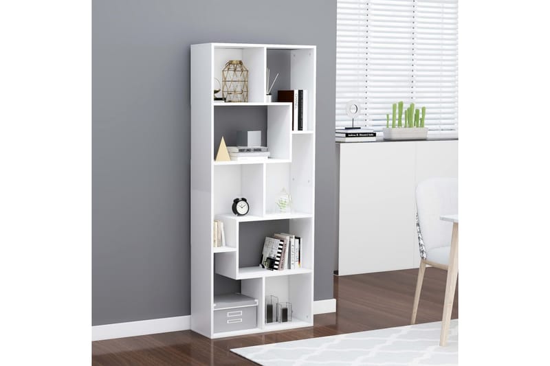Bokhylla vit 67x24x161 cm spånskiva - Vit - Förvaring - Hyllor - Bokhylla