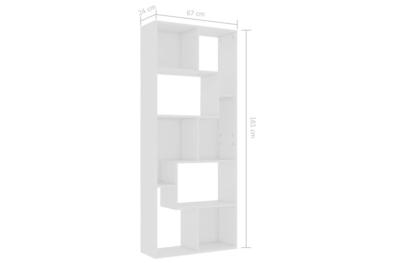 Bokhylla vit 67x24x161 cm spånskiva - Vit - Förvaring - Hyllor - Bokhylla