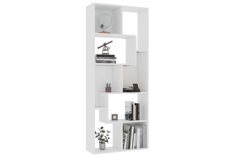 Bokhylla vit 67x24x161 cm spånskiva - Vit - Förvaring - Hyllor - Bokhylla