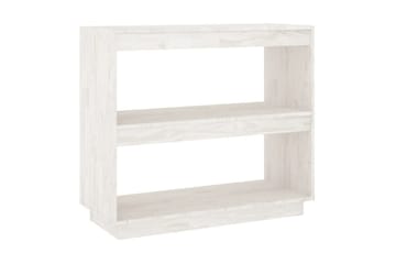 Bokhylla vit 80x35x71 cm massiv furu