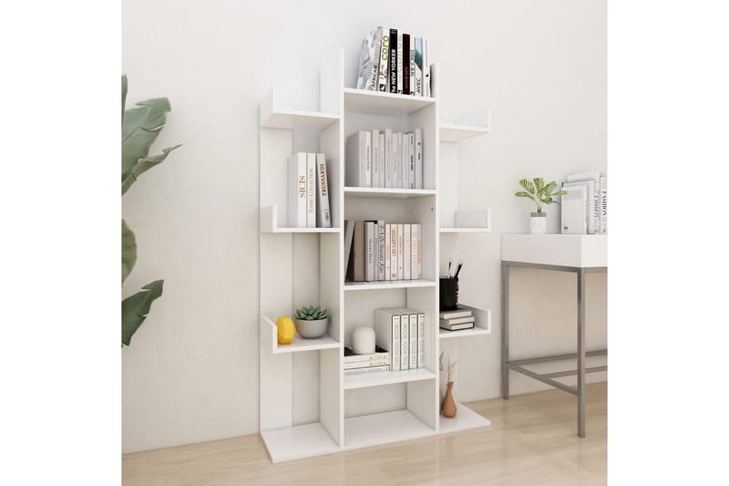 Bokhylla vit 86x25,5x140 cm spånskiva - Vit - Förvaring - Hyllor - Bokhylla