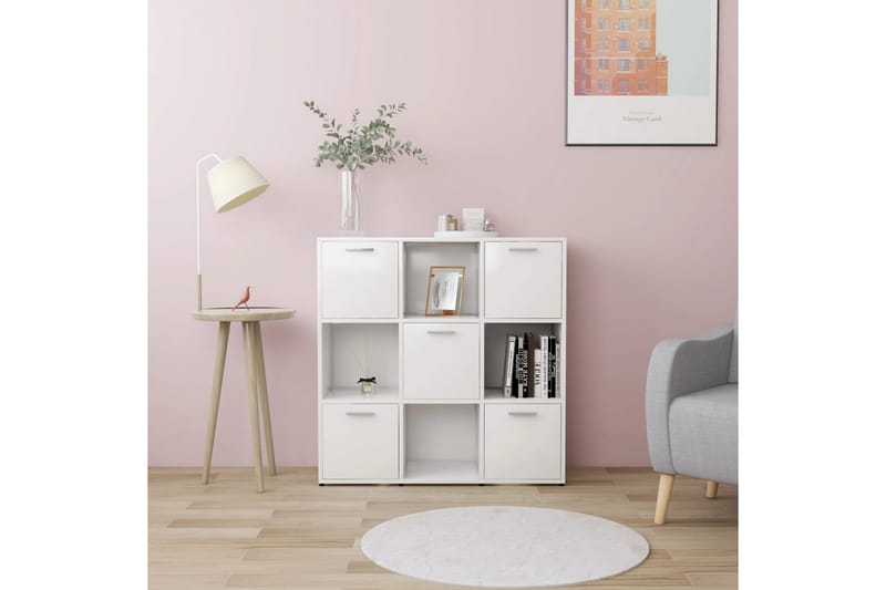 Bokhylla vit 90x30x90 cm spånskiva - Vit - Förvaring - Hyllor - Bokhylla
