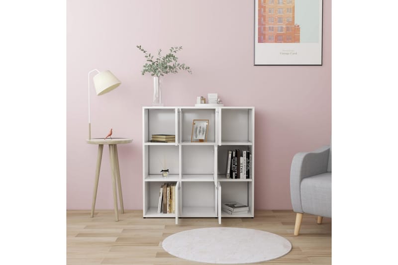 Bokhylla vit 90x30x90 cm spånskiva - Vit - Förvaring - Hyllor - Bokhylla