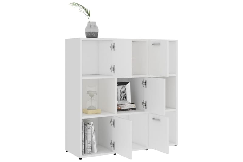Bokhylla vit 90x30x90 cm spånskiva - Vit - Förvaring - Hyllor - Bokhylla