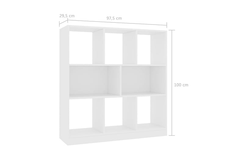 Bokhylla vit 97,5x29,5x100 cm spånskiva - Vit - Förvaring - Hyllor - Bokhylla