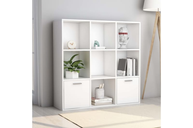 Bokhylla vit 98x30x98 cm spånskiva - Vit - Förvaring - Hyllor - Bokhylla