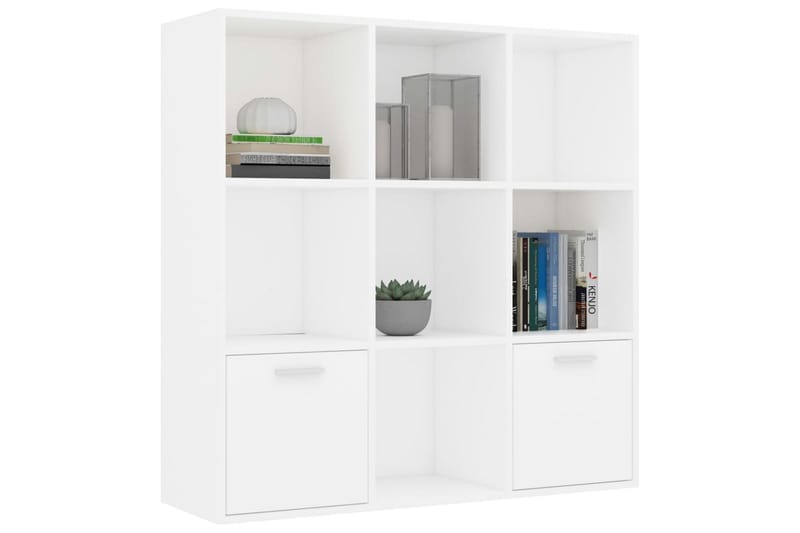 Bokhylla vit 98x30x98 cm spånskiva - Vit - Förvaring - Hyllor - Bokhylla