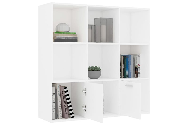 Bokhylla vit 98x30x98 cm spånskiva - Vit - Förvaring - Hyllor - Bokhylla