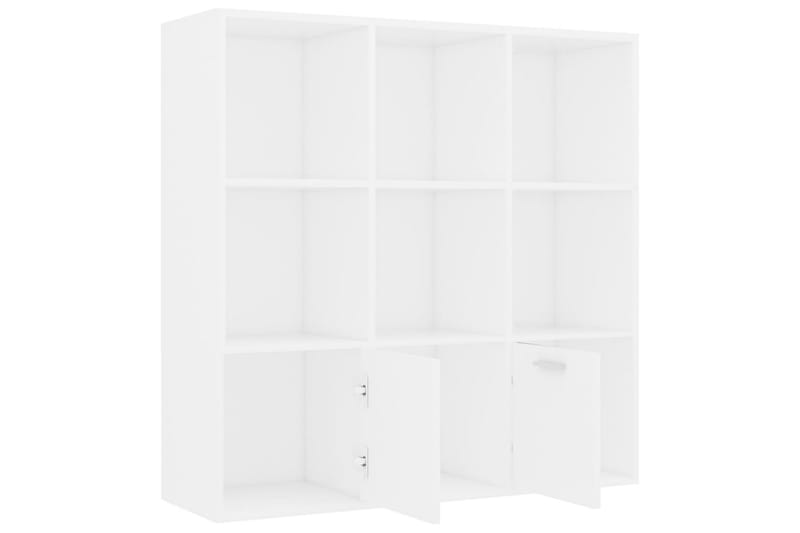Bokhylla vit 98x30x98 cm spånskiva - Vit - Förvaring - Hyllor - Bokhylla