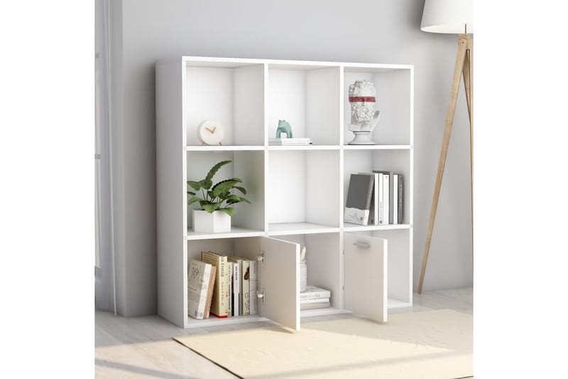 Bokhylla vit 98x30x98 cm spånskiva - Vit - Förvaring - Hyllor - Bokhylla