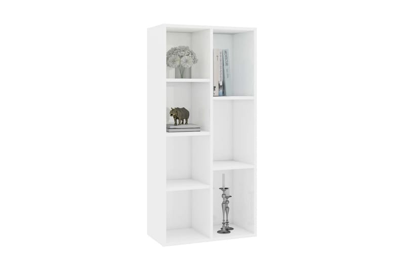 Bokhylla vit högglans 50x25x106 cm spånskiva - Vit - Förvaring - Hyllor - Bokhylla