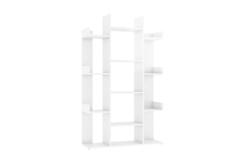 Bokhylla vit högglans 86x25,5x140 cm spånskiva - Vit - Förvaring - Hyllor - Bokhylla