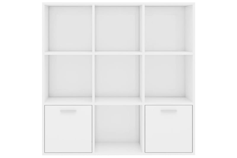 Bokhylla vit högglans 98x30x98 cm spånskiva - Vit - Förvaring - Hyllor - Bokhylla