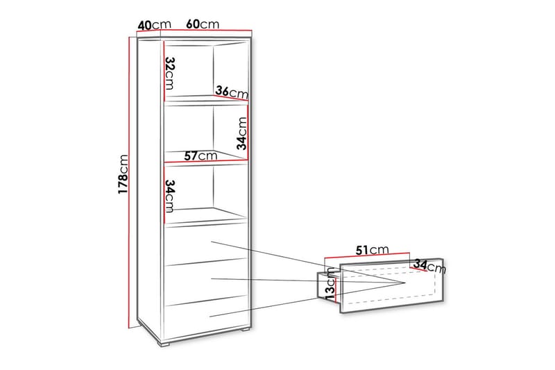Bokhylla - Vit - Förvaring - Hyllor - Bokhylla