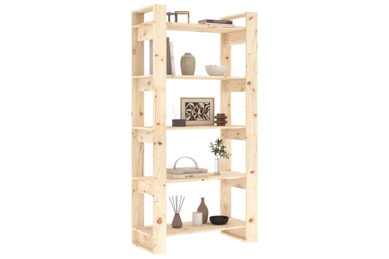 Bokhylla/rumsavdelare 80x35x160 cm massiv furu - Brun - Förvaring - Hyllor - Bokhylla