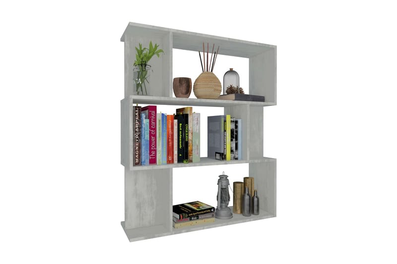 Bokhylla/Rumsavdelare betonggrå 80x24x96 cm spånskiva - Grå - Förvaring - Hyllor - Bokhylla
