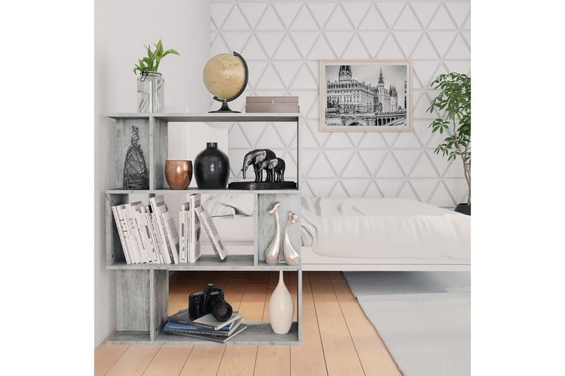 Bokhylla/Rumsavdelare betonggrå 80x24x96 cm spånskiva - Grå - Förvaring - Hyllor - Bokhylla