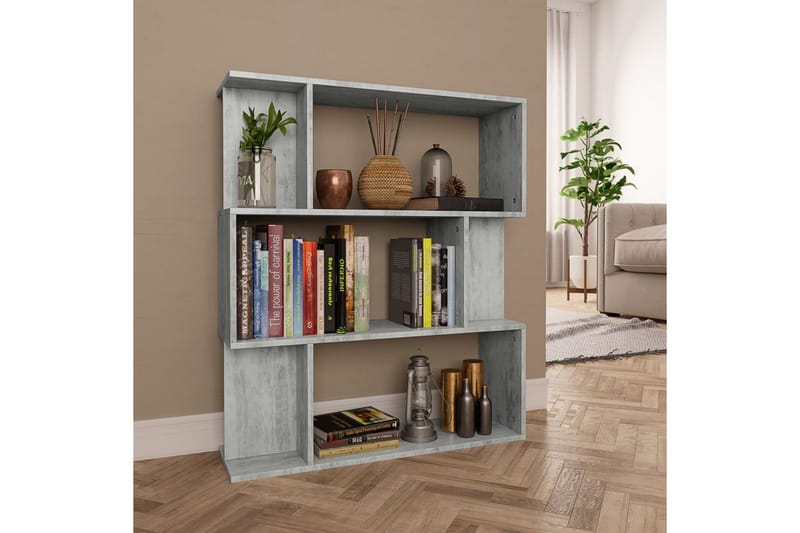 Bokhylla/Rumsavdelare betonggrå 80x24x96 cm spånskiva - Grå - Förvaring - Hyllor - Bokhylla