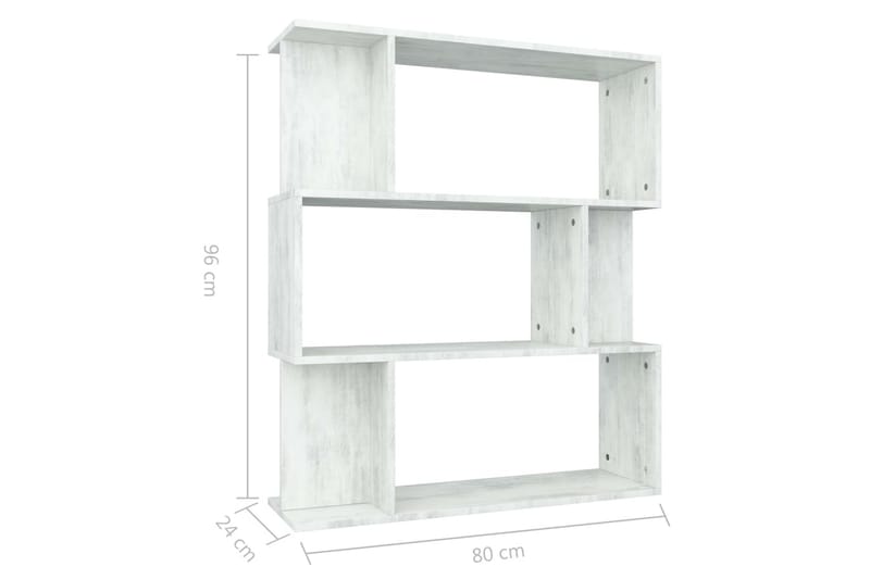 Bokhylla/Rumsavdelare betonggrå 80x24x96 cm spånskiva - Grå - Förvaring - Hyllor - Bokhylla
