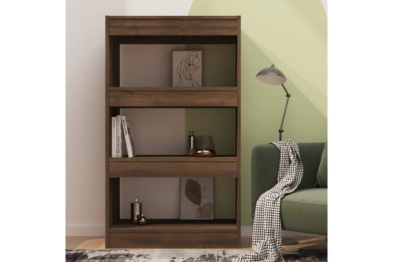Bokhylla/Rumsavdelare brun ek 60x30x103 cm spånskiva - Brun - Förvaring - Hyllor - Bokhylla