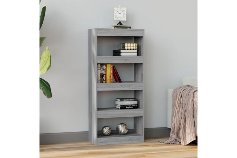 Bokhylla/Rumsavdelare grå sonoma-ek 60x30x135 cm - Grå - Förvaring - Hyllor - Bokhylla