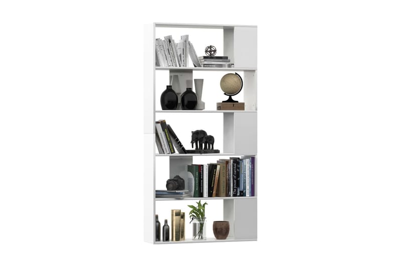 Bokhylla/Rumsavdelare högglans vit 80x24x159 cm - Vit - Förvaring - Hyllor - Bokhylla