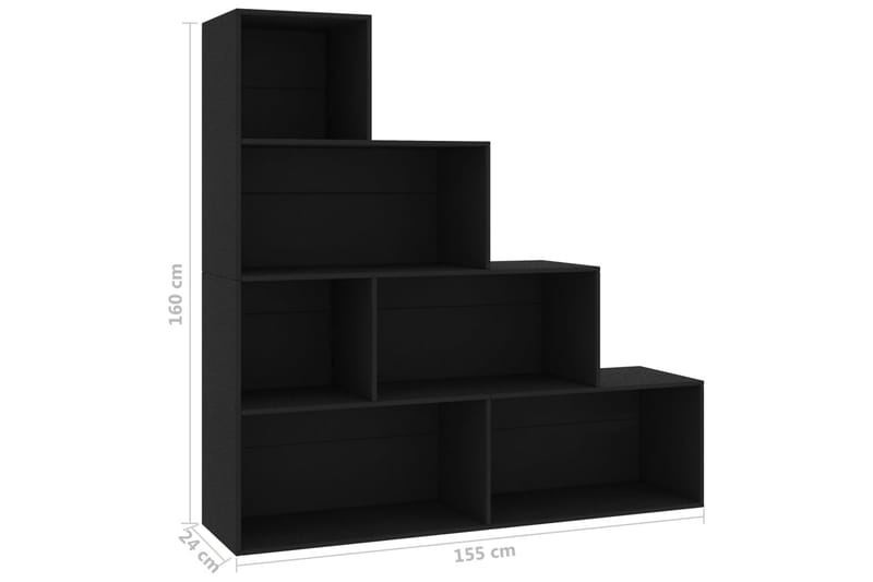 Bokhylla/Rumsavdelare svart 155x24x160 cm spånskiva - Svart - Förvaring - Hyllor - Bokhylla
