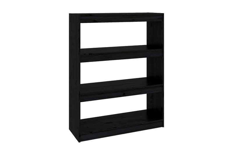 Bokhylla/rumsavdelare svart 80x30x103,5 cm massiv furu - Svart - Förvaring - Hyllor - Bokhylla