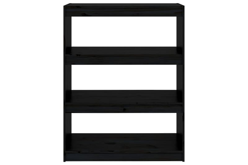 Bokhylla/rumsavdelare svart 80x30x103,5 cm massiv furu - Svart - Förvaring - Hyllor - Bokhylla