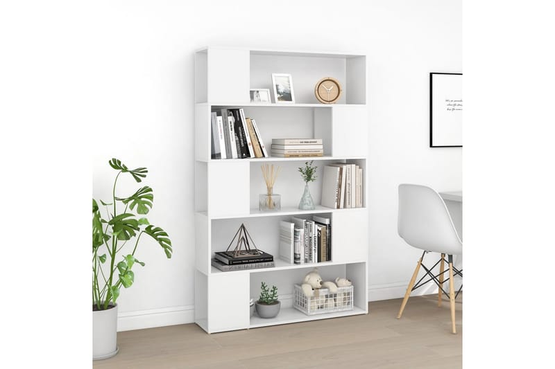 Bokhylla/rumsavdelare vit 100x24x155 cm spånskiva - Vit - Förvaring - Hyllor - Bokhylla