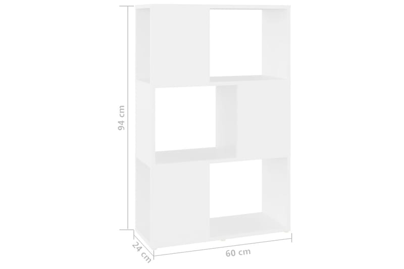 Bokhylla/Rumsavdelare vit 60x24x94 cm spånskiva - Vit - Förvaring - Hyllor - Bokhylla