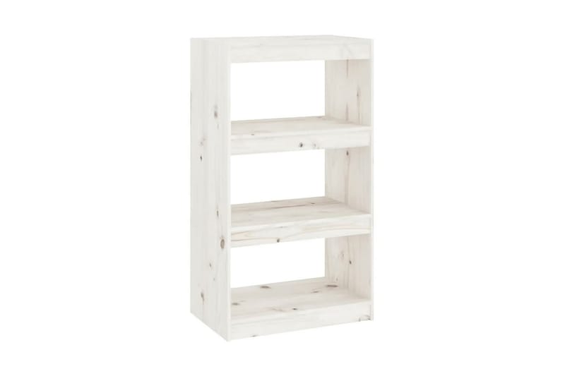 Bokhylla/rumsavdelare vit 60x30x103,5 cm massiv furu - Vit - Förvaring - Hyllor - Bokhylla