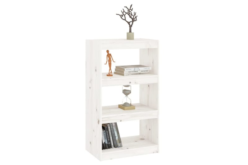 Bokhylla/rumsavdelare vit 60x30x103,5 cm massiv furu - Vit - Förvaring - Hyllor - Bokhylla