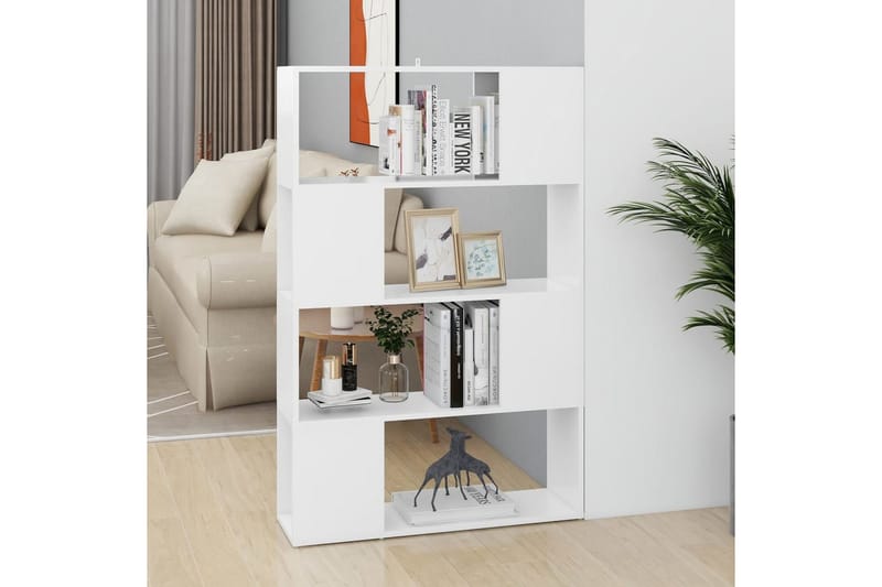 Bokhylla/Rumsavdelare vit 80x24x124,5 cm spånskiva - Vit - Förvaring - Hyllor - Bokhylla