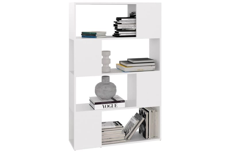 Bokhylla/Rumsavdelare vit 80x24x124,5 cm spånskiva - Vit - Förvaring - Hyllor - Bokhylla