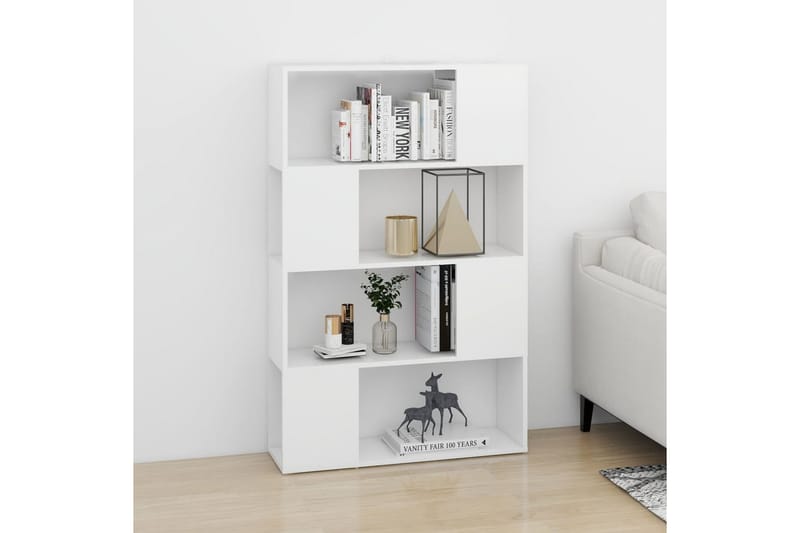 Bokhylla/Rumsavdelare vit 80x24x124,5 cm spånskiva - Vit - Förvaring - Hyllor - Bokhylla