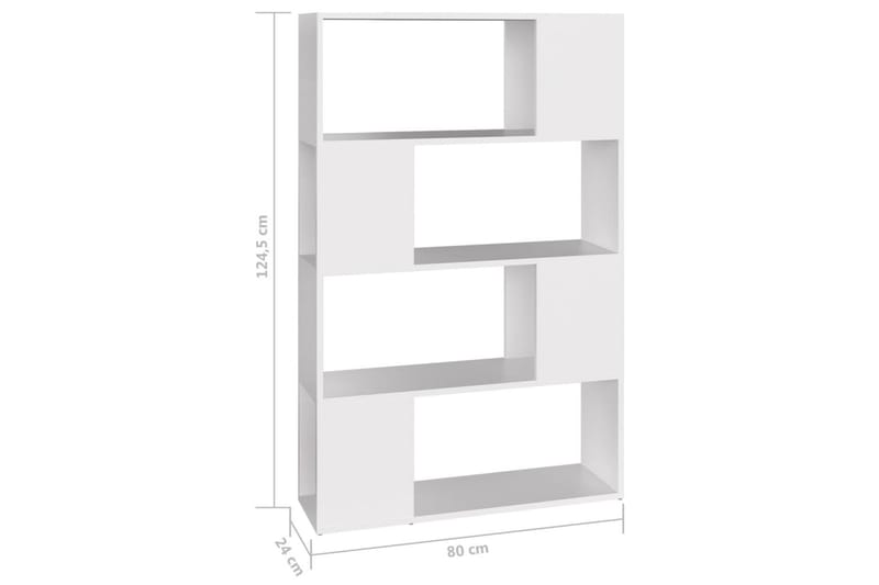 Bokhylla/Rumsavdelare vit 80x24x124,5 cm spånskiva - Vit - Förvaring - Hyllor - Bokhylla