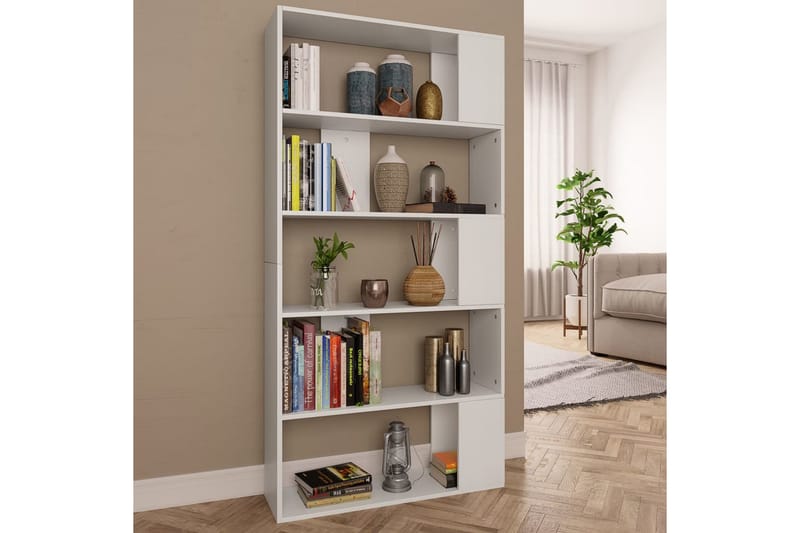Bokhylla/Rumsavdelare vit 80x24x159 cm spånskiva - Vit - Förvaring - Hyllor - Bokhylla
