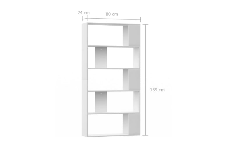 Bokhylla/Rumsavdelare vit 80x24x159 cm spånskiva - Vit - Förvaring - Hyllor - Bokhylla