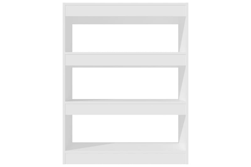 Bokhylla/Rumsavdelare vit 80x30x103 cm konstruerat trä - Vit - Förvaring - Hyllor - Bokhylla
