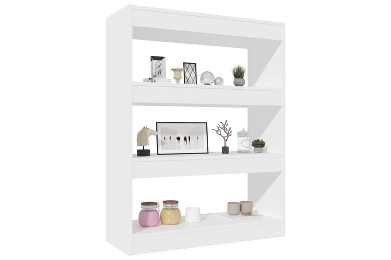Bokhylla/Rumsavdelare vit 80x30x103 cm konstruerat trä - Vit - Förvaring - Hyllor - Bokhylla