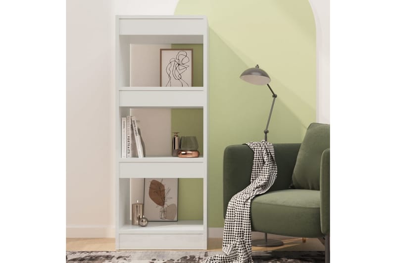Bokhylla/Rumsavdelare vit högglans 40x30x103 cm spånskiva - Vit - Förvaring - Hyllor - Bokhylla