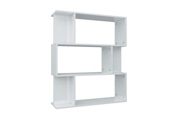 Bokhylla/Rumsavdelare vit högglans 80x24x96 cm