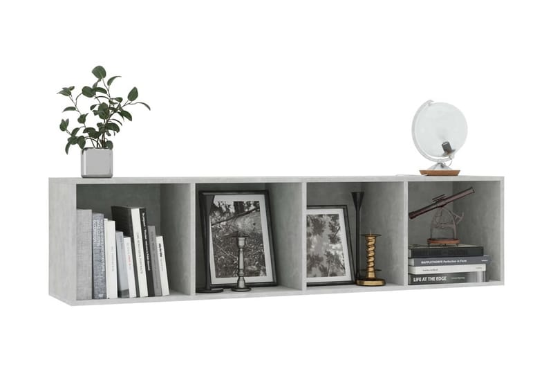Bokhylla/TV-bänk betonggrå 143x30x36 cm - Grå - Förvaring - Hyllor - Bokhylla