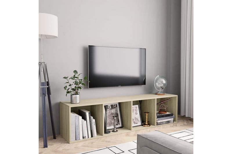 Bokhylla/TV-bänk sonoma-ek 143x30x36 cm - Brun - Bokhylla