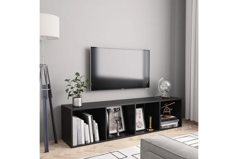 Bokhylla/TV-bänk svart 143x30x36 cm - Svart - Förvaring - Hyllor - Bokhylla