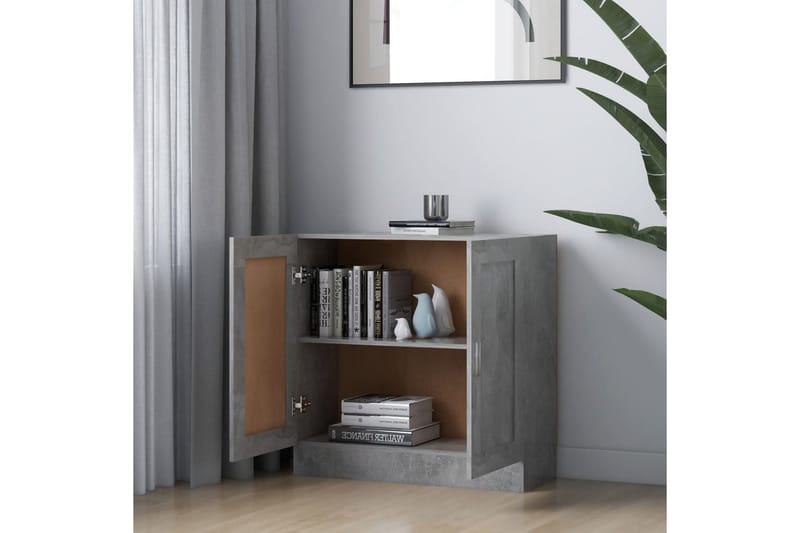 Bokskåp betonggrå 82,5x30,5x80 cm spånskiva - Grå - Förvaring - Hyllor - Bokhylla