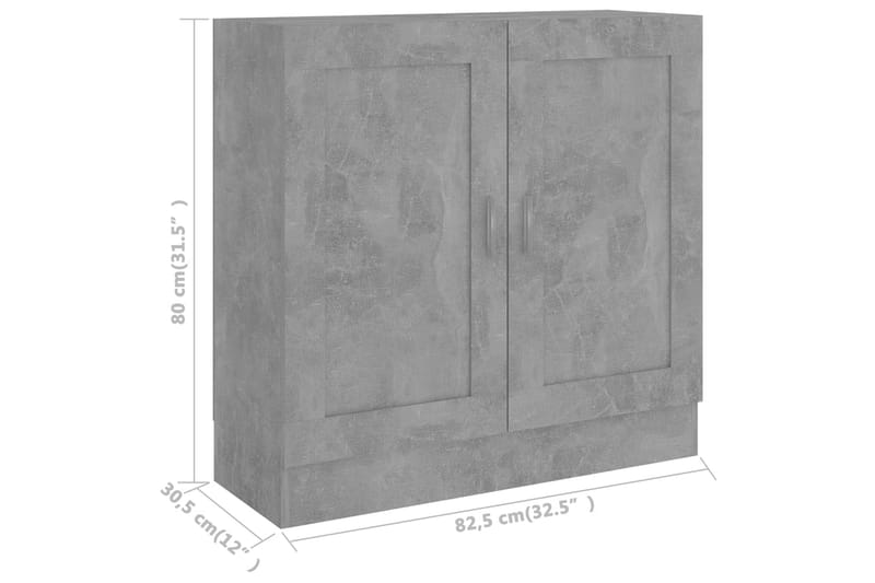 Bokskåp betonggrå 82,5x30,5x80 cm spånskiva - Grå - Förvaring - Hyllor - Bokhylla